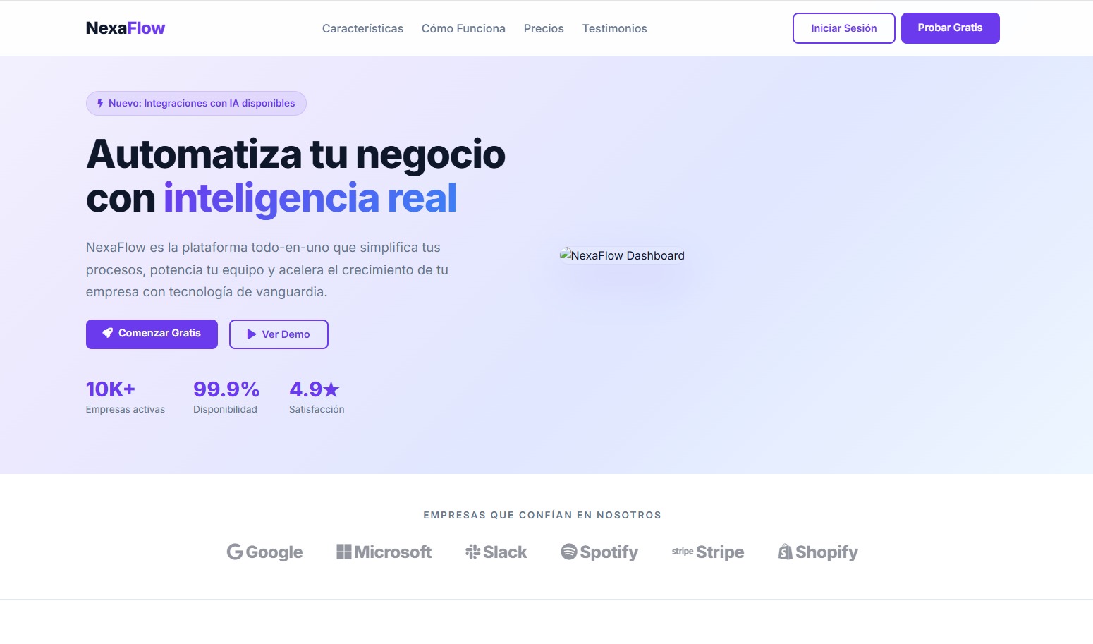 Hero Page NexaFlow